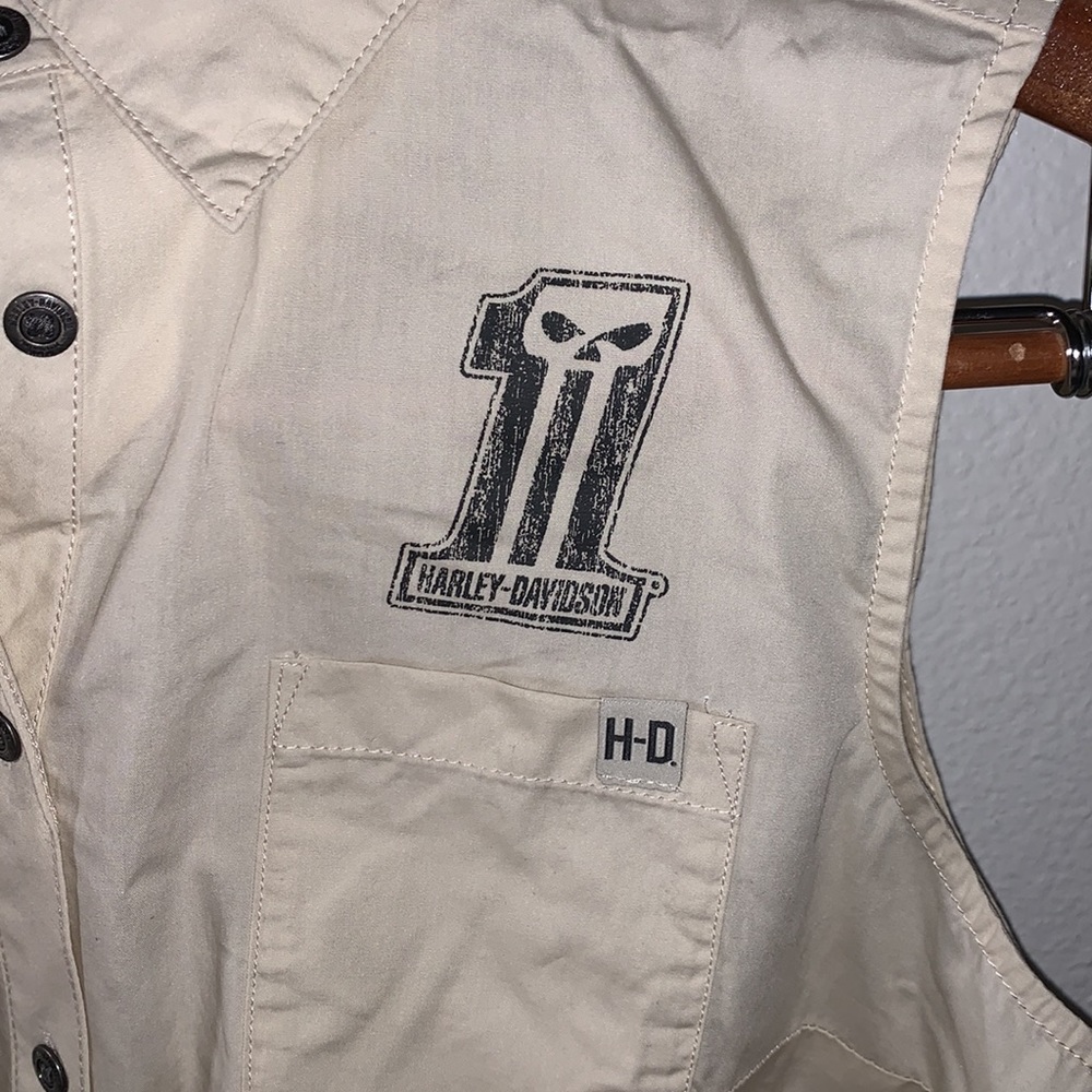 NWT HARLEY DAVIDSON WOVEN SLEEVELESS TOP - Picture 2 of 10